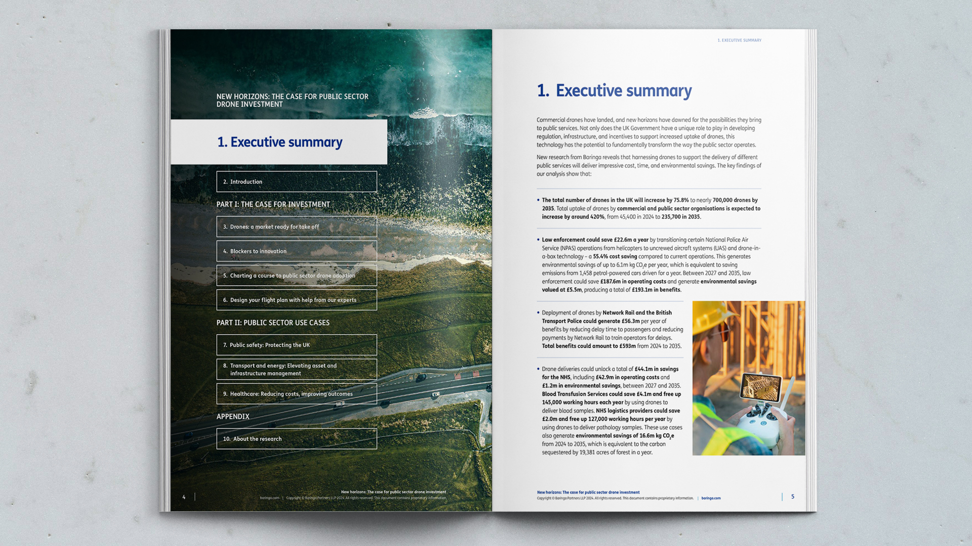 McQ Design freelance graphic designer, Brighton, best report designs 2025, Drone Report, Brand Temple, interactive report design